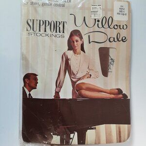 Vintage 1970s Willow Dale Support Stockings Size 4 Maple Color NOS Deadstock